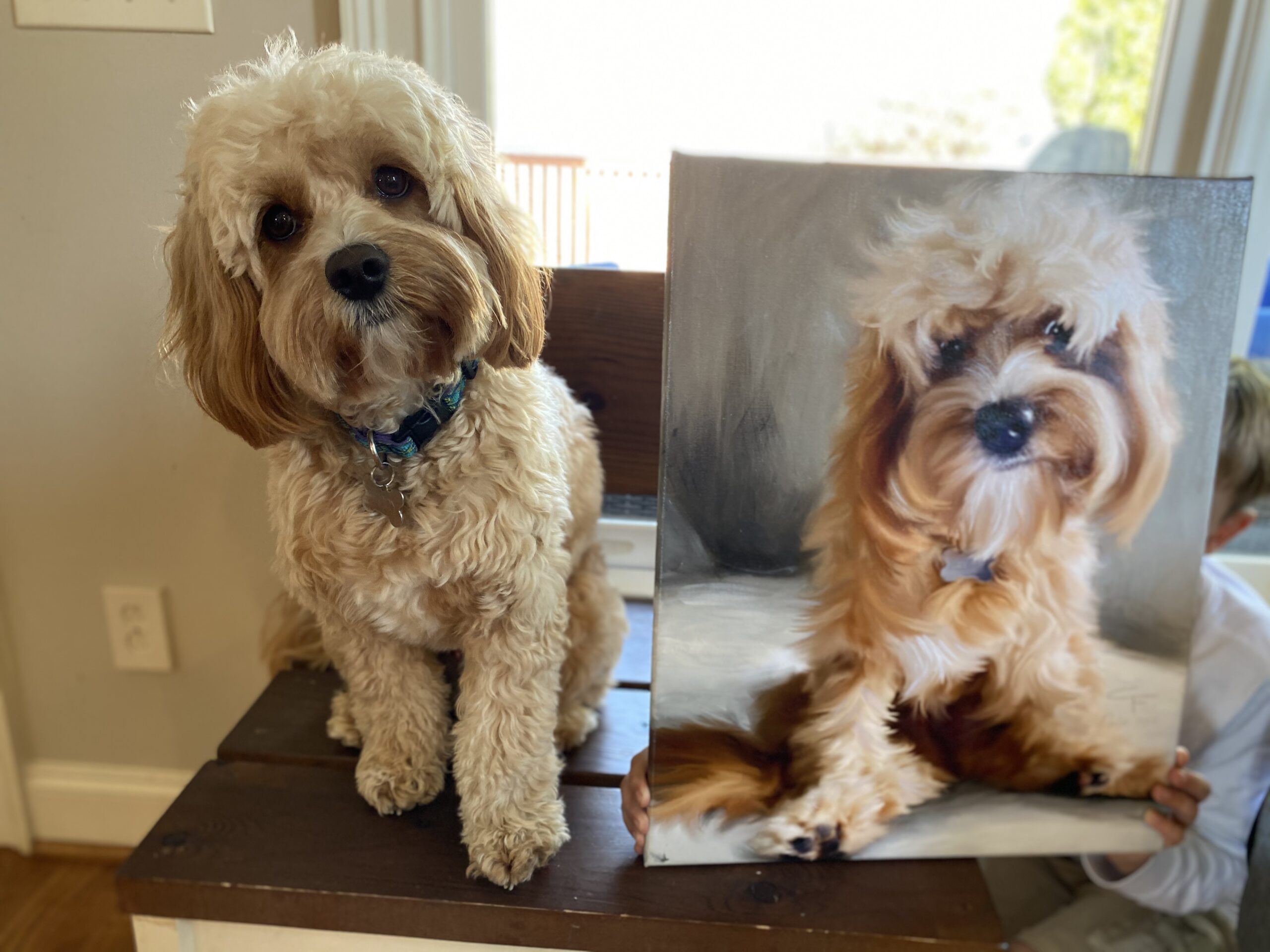 Birmingham Alabama Pet Dog Painted Portrait Artist from Photo on Stretched Canvas by Carol Ferguson Art
