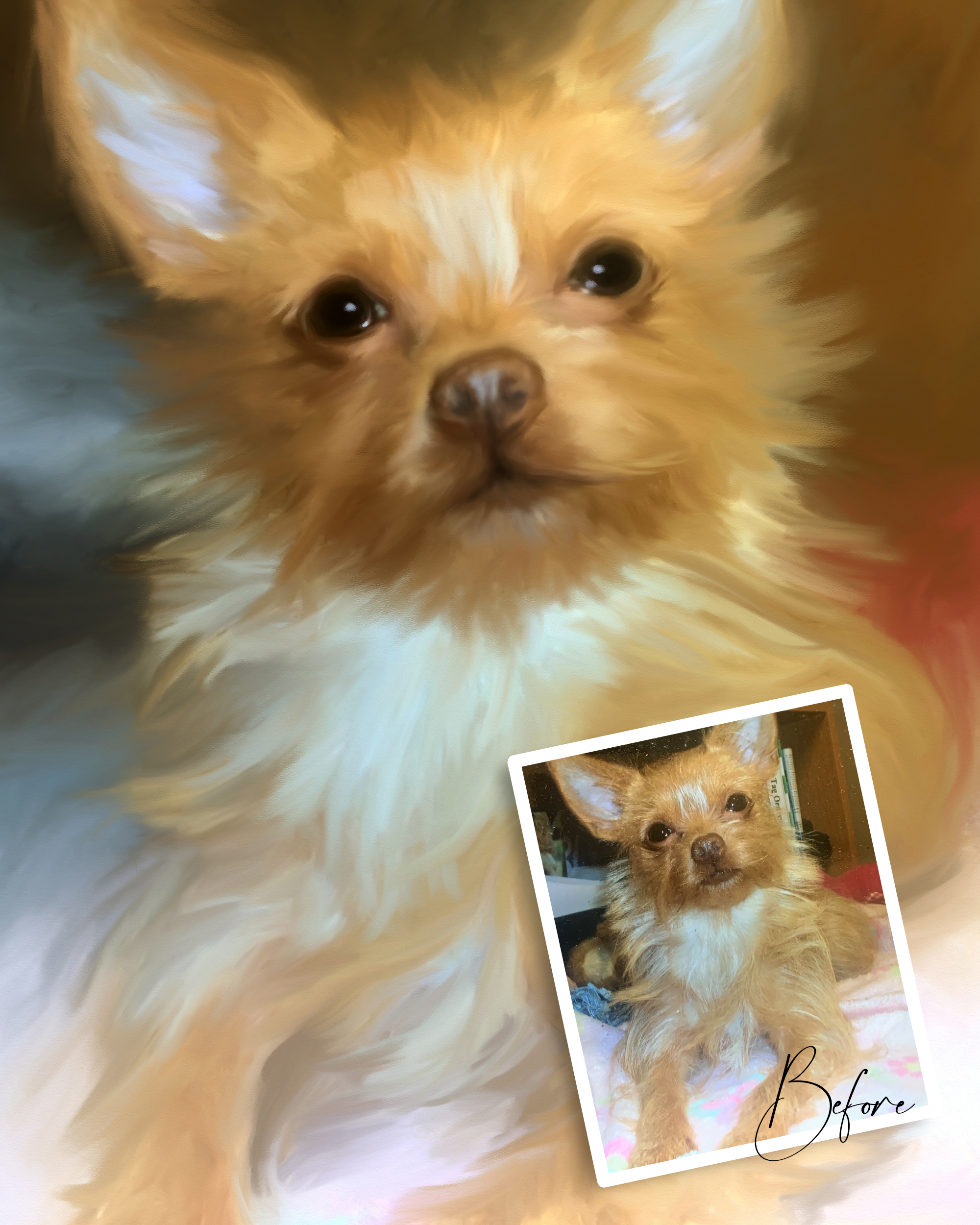 Alabama Pet Dog Painted Portrait Artist from Photo on Stretched Canvas by Carol Ferguson Art