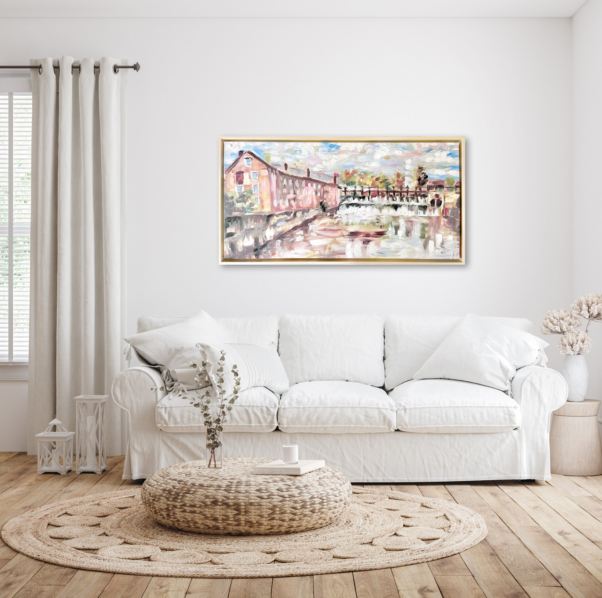 cotton-gin-sample-carol-ferguson-art-wall Cotton Gin Landscape Painting on Stretch Canvas with a Natural Floating Frame | Local Art from Prattville Alabama Art | Alabama Art