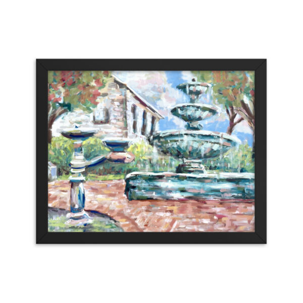 "Downtown Fountain" Framed Print - Image 3