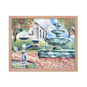 "Downtown Fountain" Framed Print