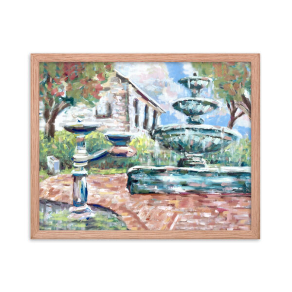 "Downtown Fountain" Framed Print